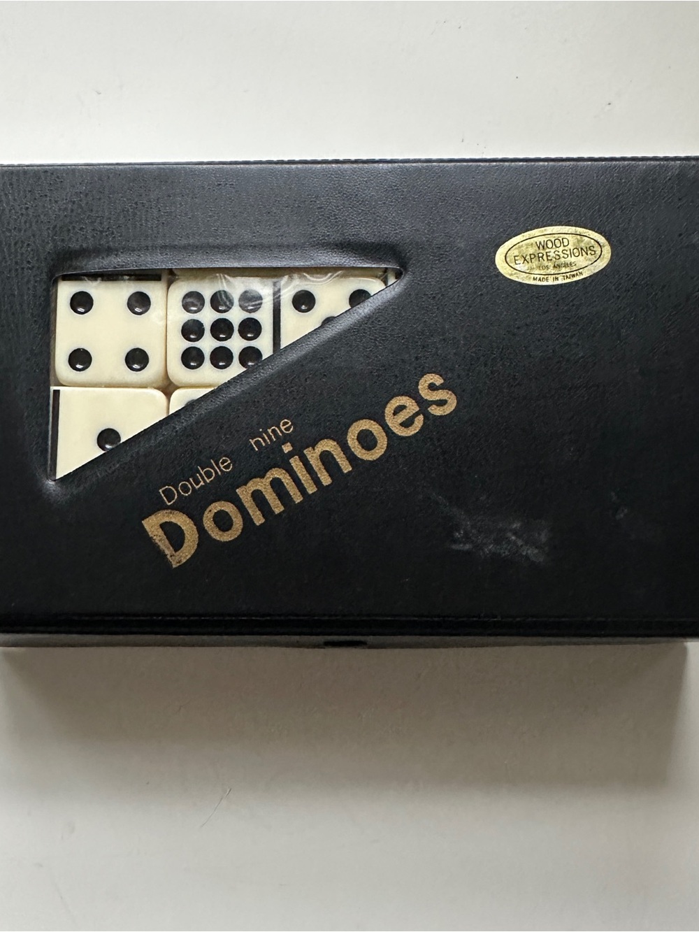 Expressions Double Nine Dominoes Set - Black and Cream